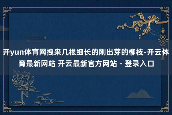 开yun体育网拽来几根细长的刚出芽的柳枝-开云体育最新网站 开云最新官方网站 - 登录入口