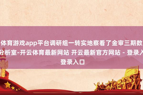 体育游戏app平台调研组一转实地察看了金审三期数据分析室-开云体育最新网站 开云最新官方网站 - 登录入口