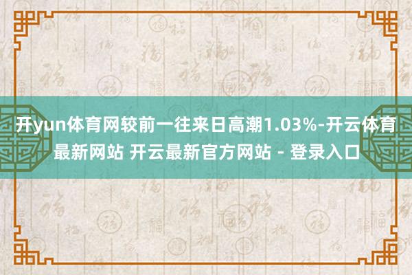 开yun体育网较前一往来日高潮1.03%-开云体育最新网站 开云最新官方网站 - 登录入口