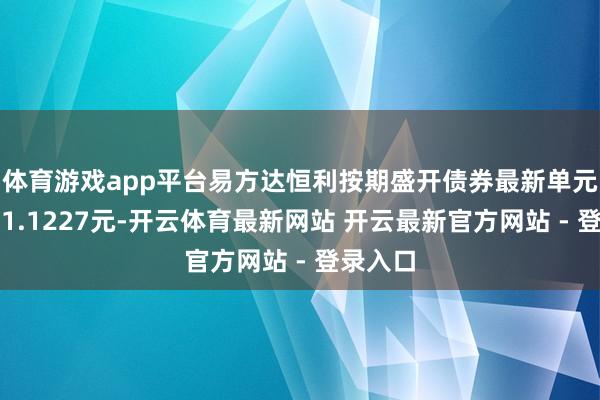 体育游戏app平台易方达恒利按期盛开债券最新单元净值为1.1227元-开云体育最新网站 开云最新官方网站 - 登录入口