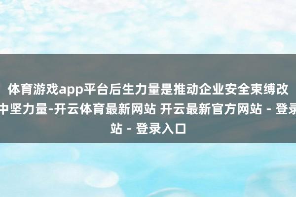 体育游戏app平台后生力量是推动企业安全束缚改进的中坚力量-开云体育最新网站 开云最新官方网站 - 登录入口