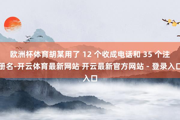 欧洲杯体育胡某用了 12 个收成电话和 35 个注册名-开云体育最新网站 开云最新官方网站 - 登录入口