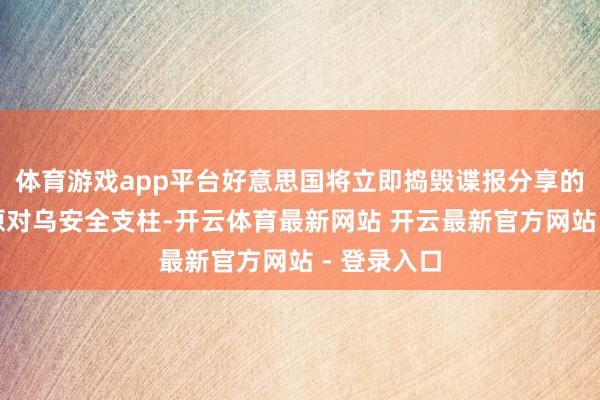 体育游戏app平台好意思国将立即捣毁谍报分享的暂停并复原对乌安全支柱-开云体育最新网站 开云最新官方网站 - 登录入口