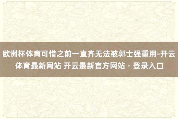 欧洲杯体育可惜之前一直齐无法被郭士强重用-开云体育最新网站 开云最新官方网站 - 登录入口