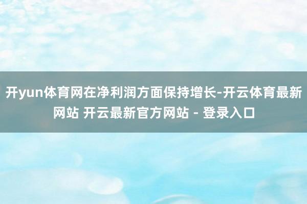 开yun体育网在净利润方面保持增长-开云体育最新网站 开云最新官方网站 - 登录入口
