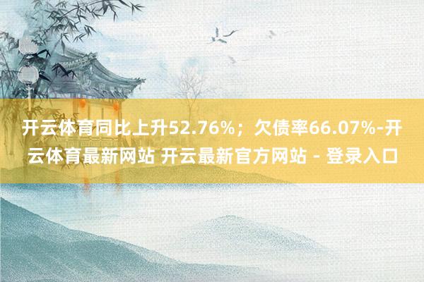 开云体育同比上升52.76%；欠债率66.07%-开云体育最新网站 开云最新官方网站 - 登录入口