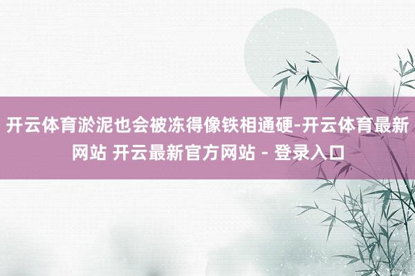 开云体育淤泥也会被冻得像铁相通硬-开云体育最新网站 开云最新官方网站 - 登录入口
