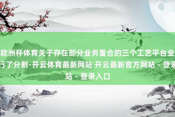 欧洲杯体育关于存在部分业务重合的三个工艺平台业务进行了分割-开云体育最新网站 开云最新官方网站 - 登录入口