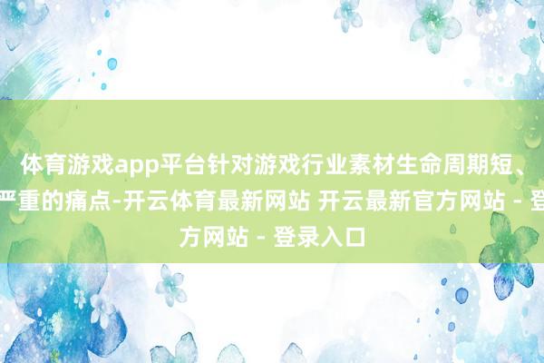 体育游戏app平台针对游戏行业素材生命周期短、同质化严重的痛点-开云体育最新网站 开云最新官方网站 - 登录入口