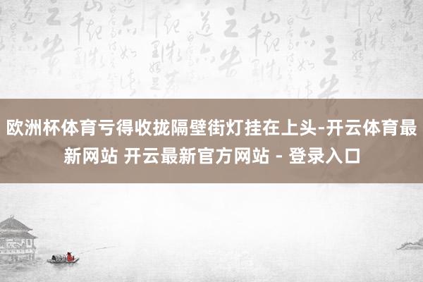 欧洲杯体育亏得收拢隔壁街灯挂在上头-开云体育最新网站 开云最新官方网站 - 登录入口
