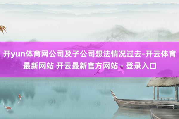 开yun体育网公司及子公司想法情况过去-开云体育最新网站 开云最新官方网站 - 登录入口